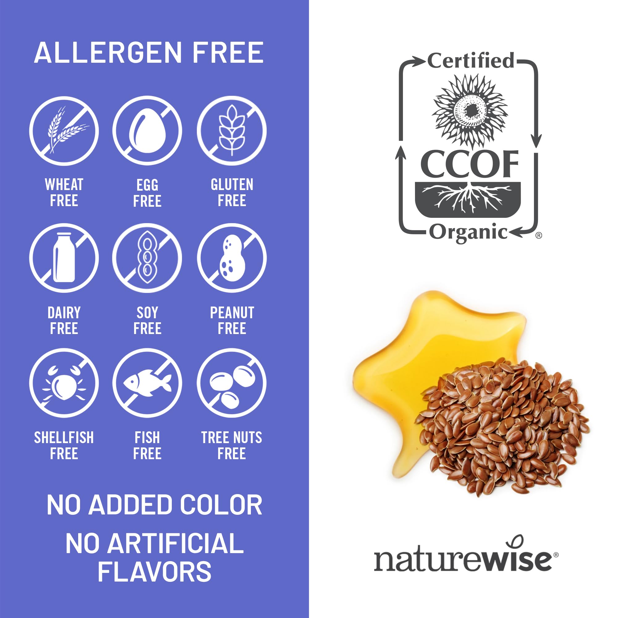NatureWise Organic Flaxseed Oil Softgels with organic flaxseeds