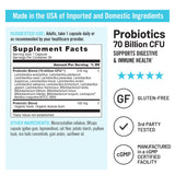 NatureWise Probiotics 70 Billion CFU bottle with organic prebiotics