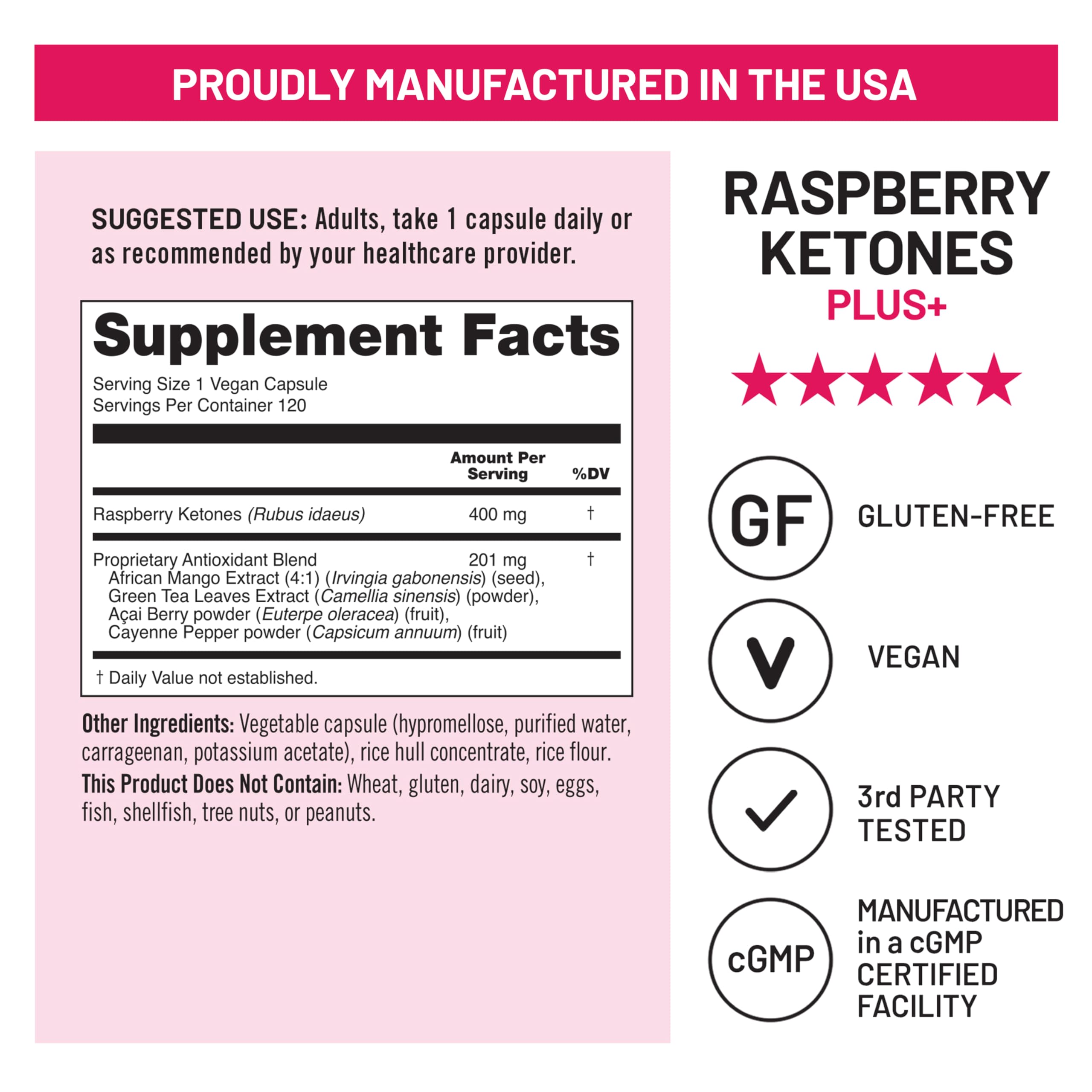 NatureWise Raspberry Ketones Plus capsules on a wooden surface