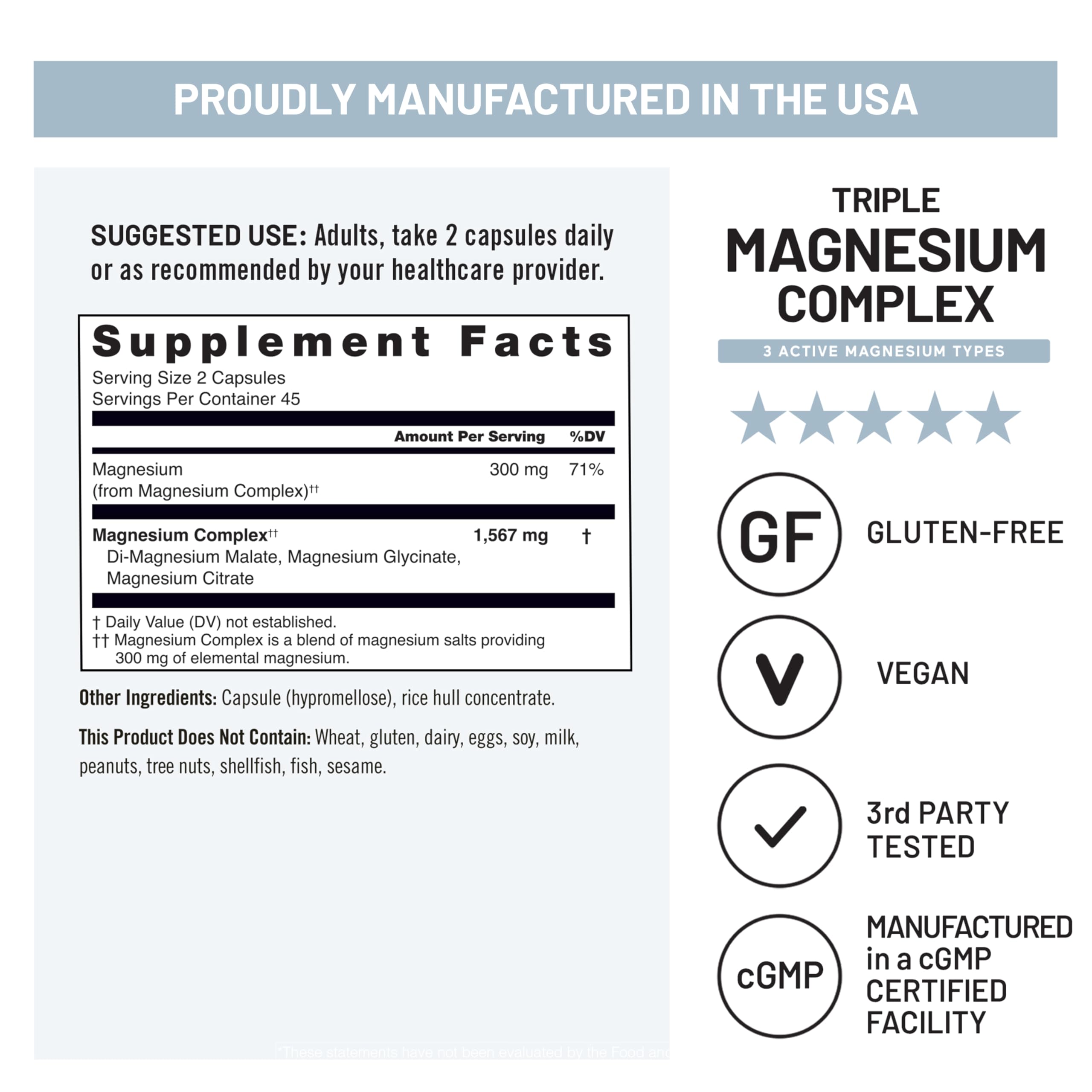 NatureWise Triple Magnesium Complex 115g with measuring spoon