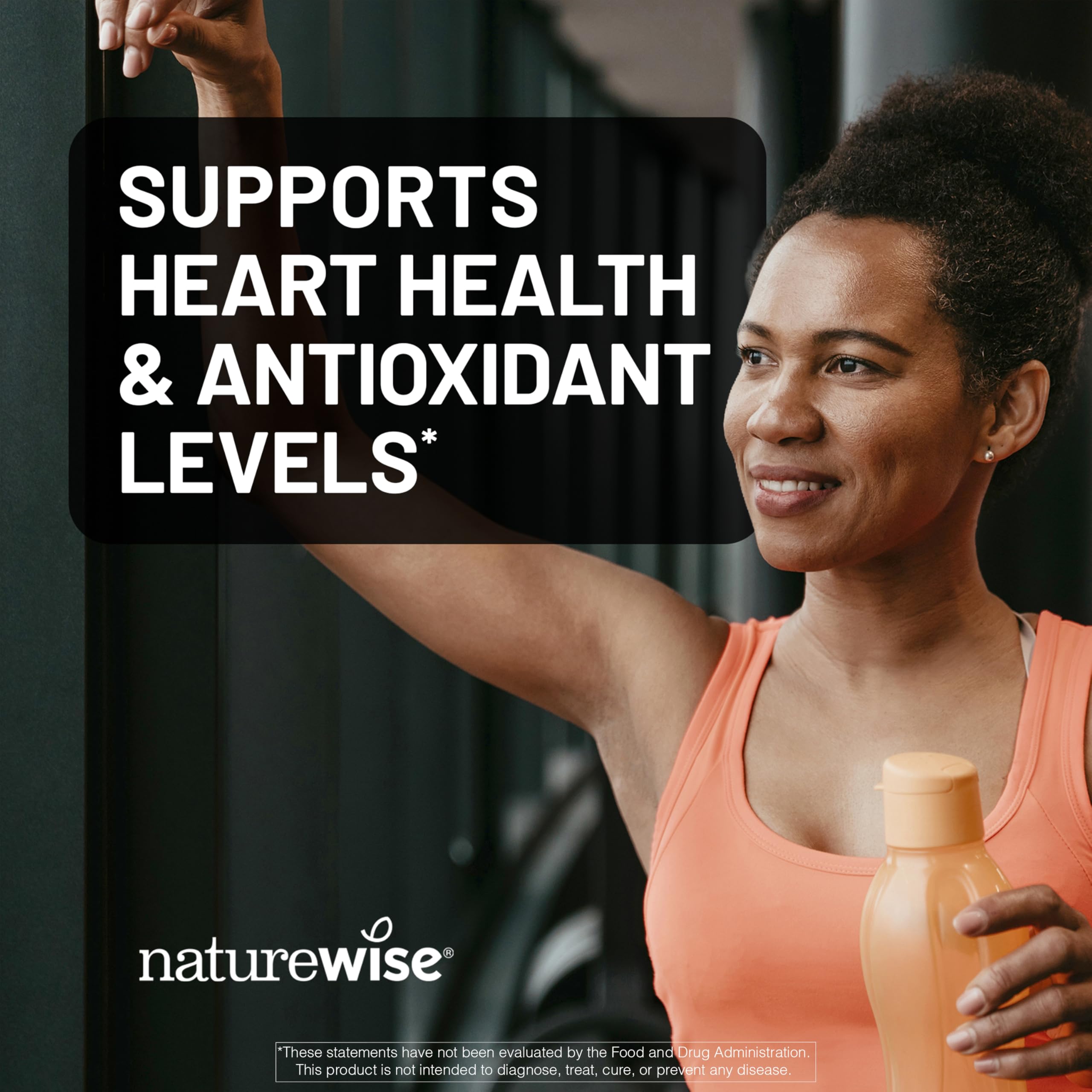 NatureWise Turmeric Curcumin supplement bottle side view