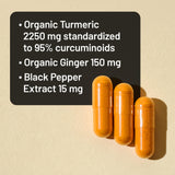 NatureWise Turmeric + Ginger supplement packaging with ingredient list