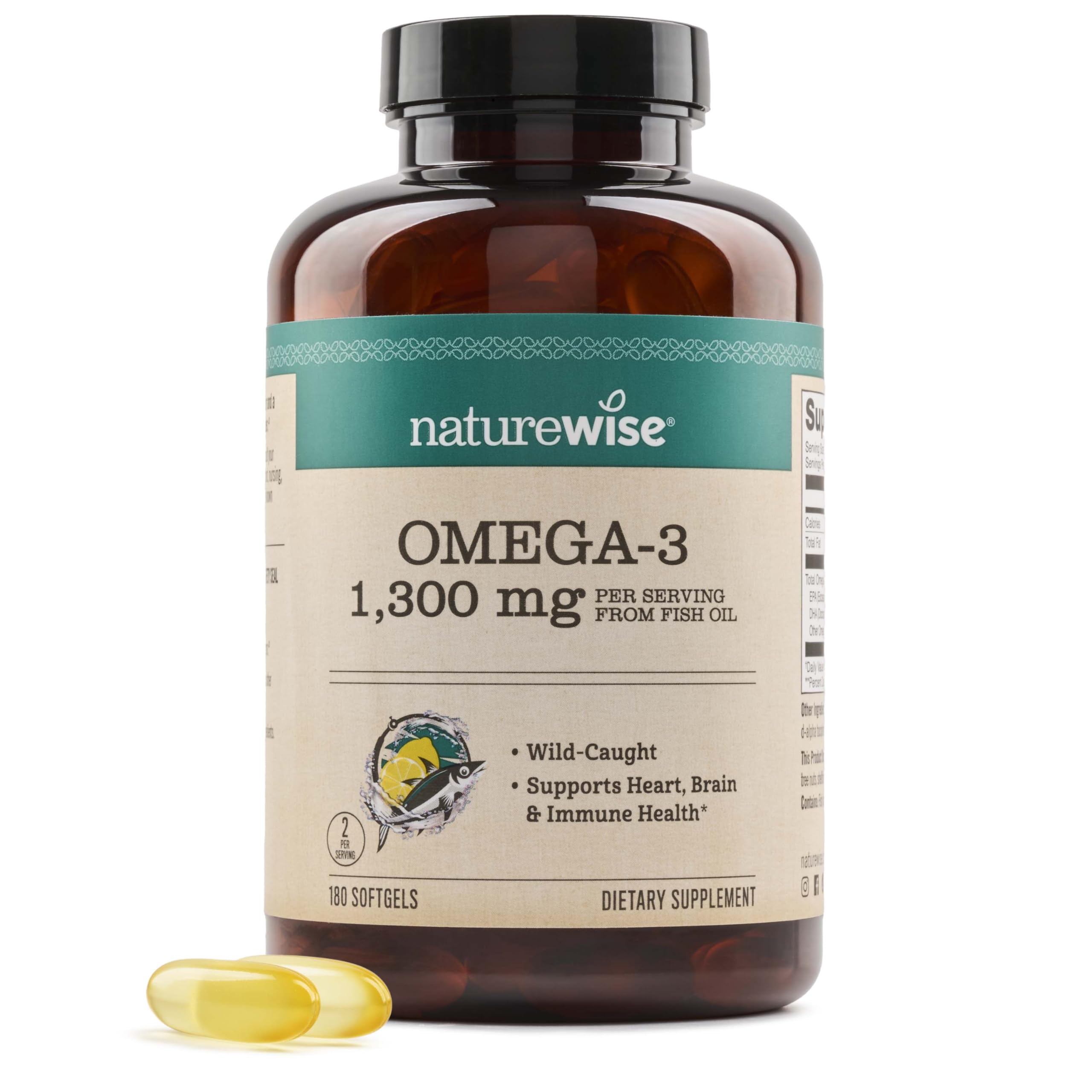 NatureWise Ultra Omega 3 Fish Oil 2200 mg softgel front view