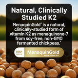 NatureWise Vegan D3 + K2 Softgels displayed with natural ingredients