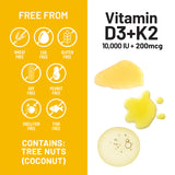 NatureWise Vegan D3 + K2 Softgels on a wooden table