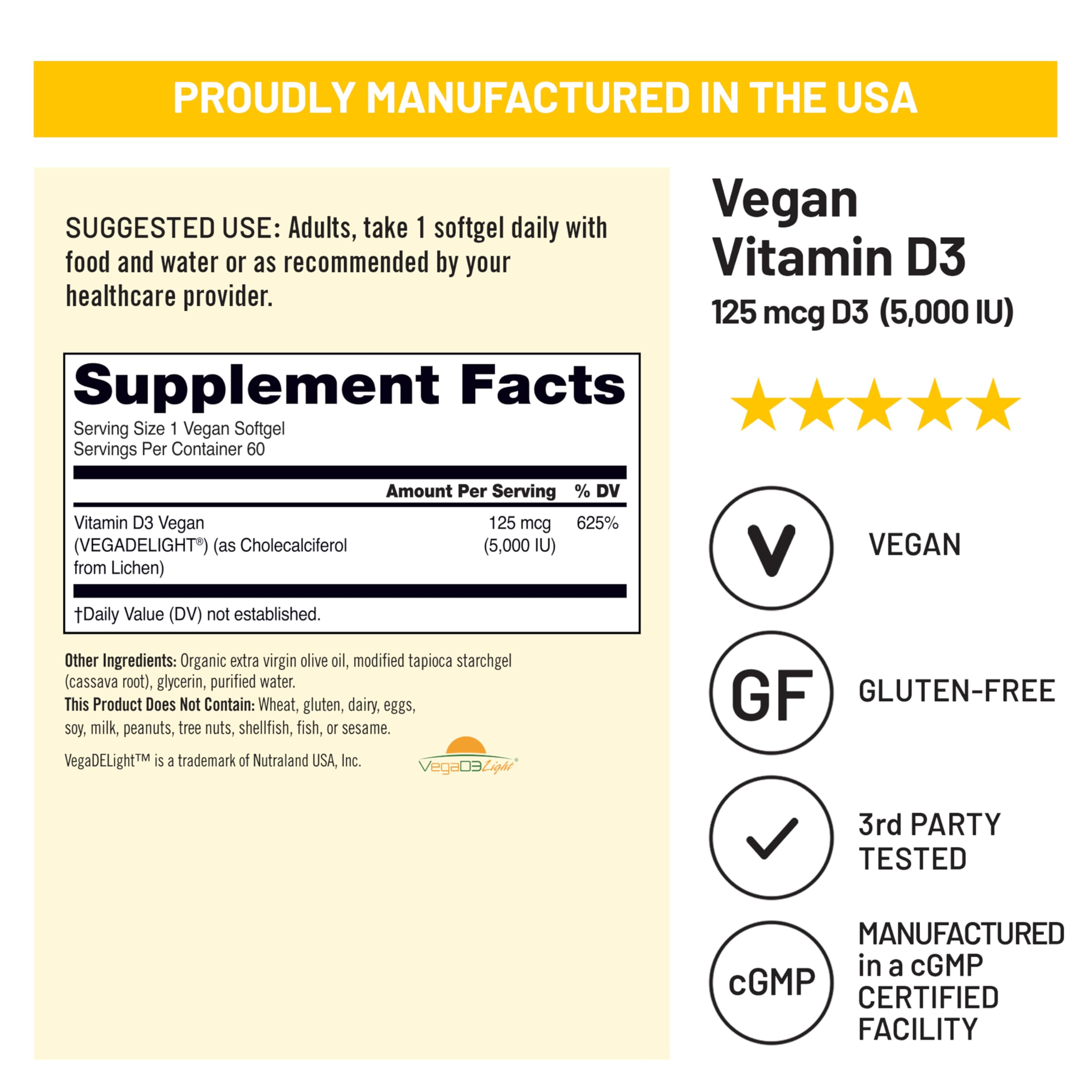 NatureWise Vegan Vitamin D3 5000 IU softgels close-up of softgel