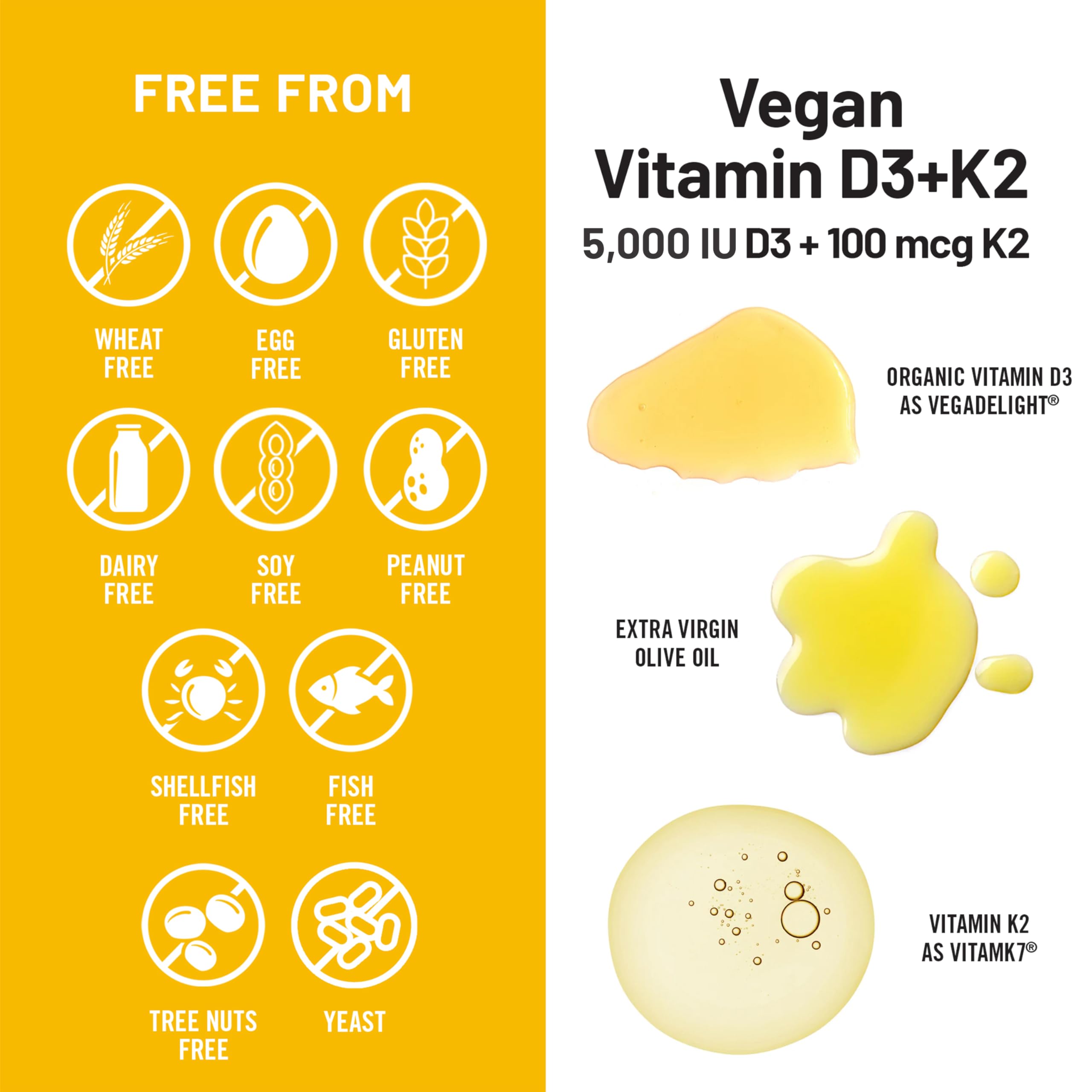 NatureWise Vegan Vitamin D3 + K2 Softgels ingredients list