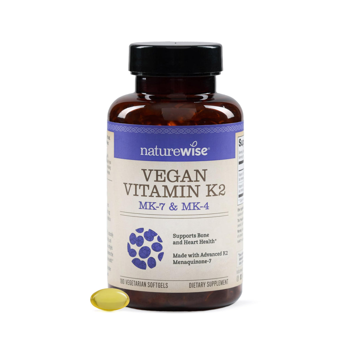 NatureWise Vegan Vitamin K2 Complex 90 softgels front view