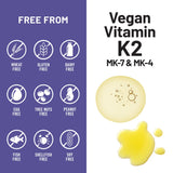 NatureWise Vegan Vitamin K2 Softgels on a wooden table