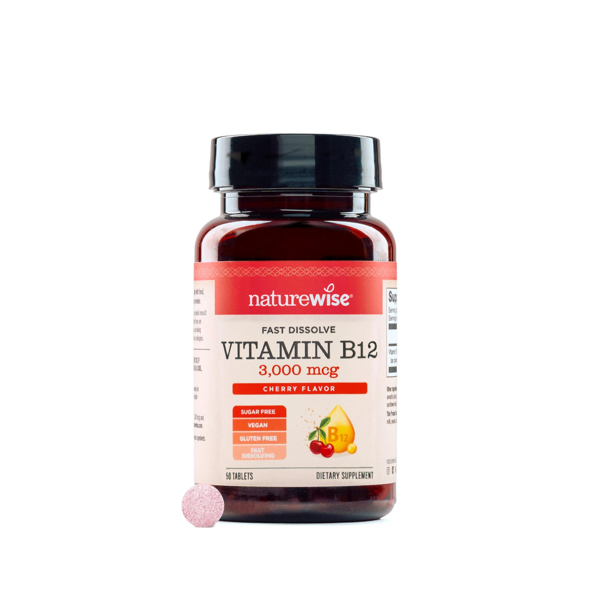 NatureWise Vitamin B12 Sublingual Tablets 3000 mcg front view