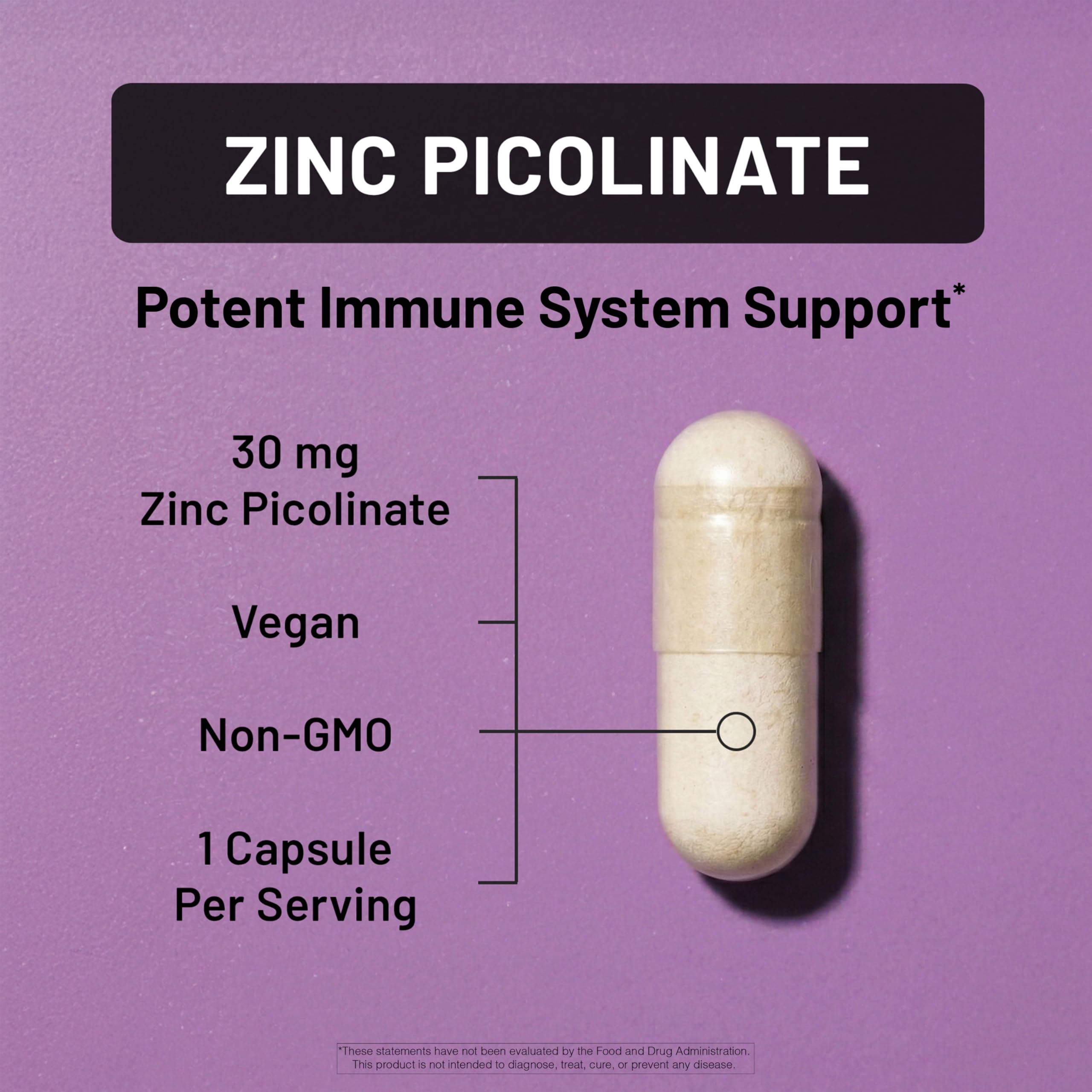NatureWise Zinc Picolinate capsules on a wooden surface