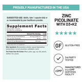 NatureWise Zinc Picolinate Supplement 30mg on a wooden table