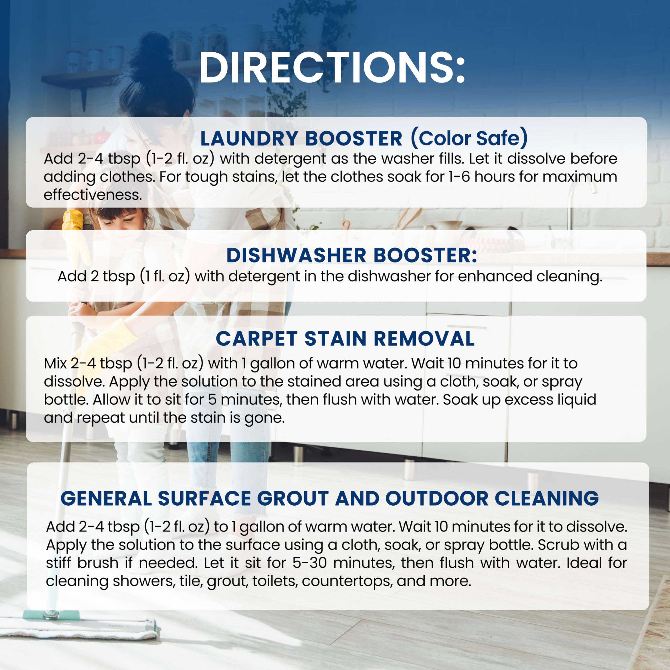 Naturgenix Sodium Percarbonate Powder with cleaning supplies