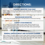 Naturgenix Sodium Percarbonate Powder with cleaning supplies