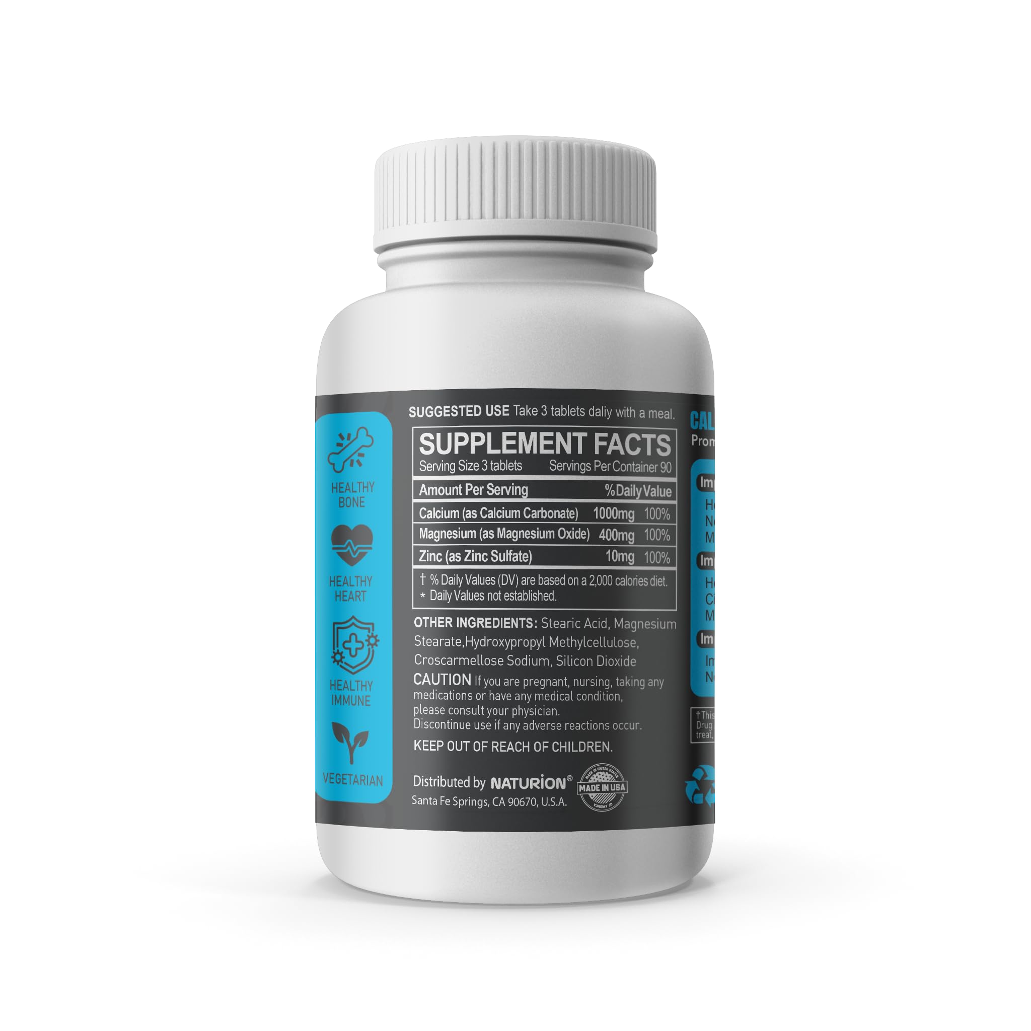 NATURION Triple Mineral Support Calcium Supplement capsule close-up
