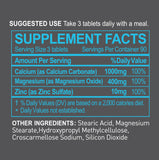 NATURION Triple Mineral Support Calcium Supplement with a glass of water