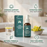 Naturva Lung Cleansing Spray 50ml mist being sprayed