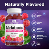 Natvites Melatonin Gummies 10mg Berry Flavour close-up of gummies