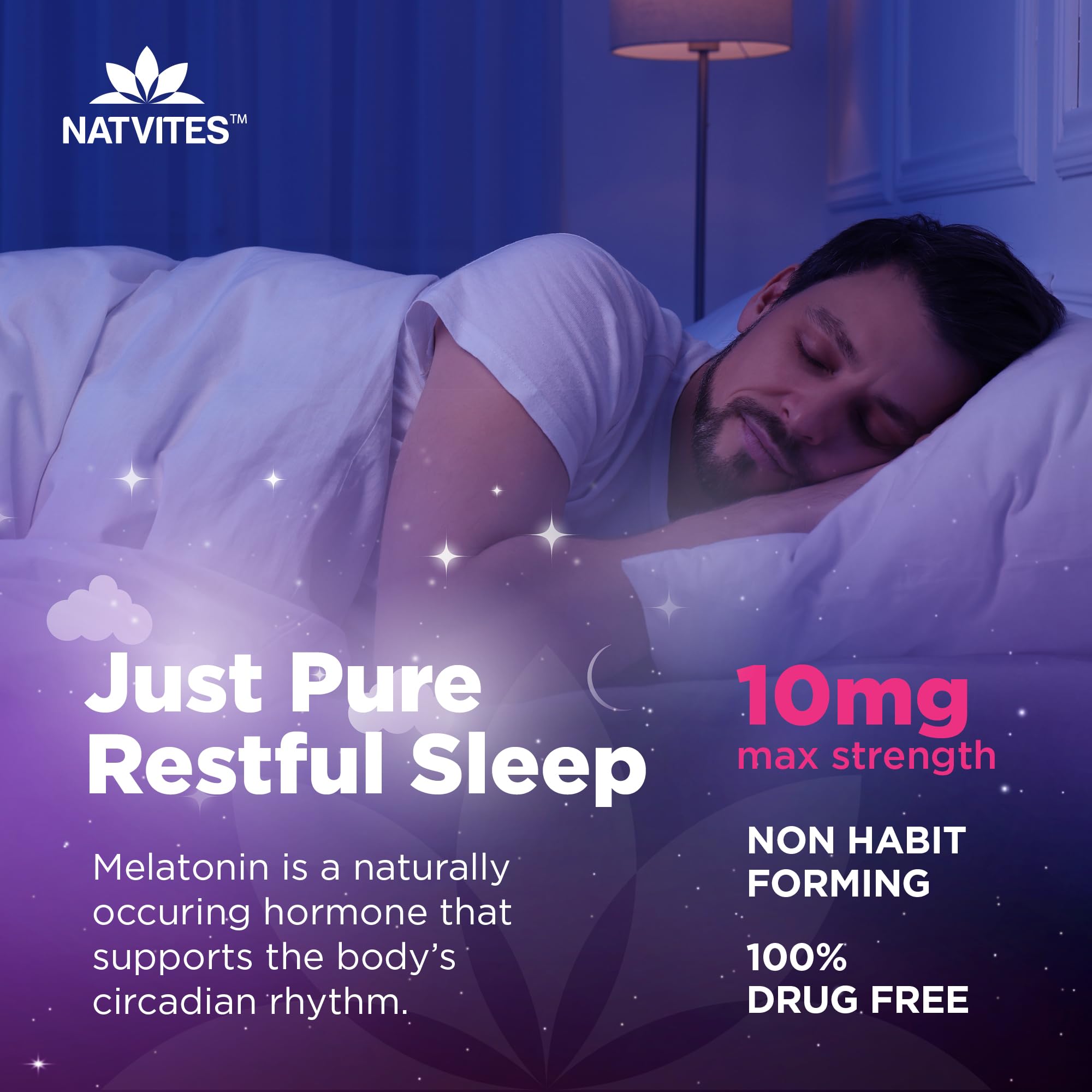 Natvites Melatonin Gummies 10mg Berry Flavour lifestyle scene