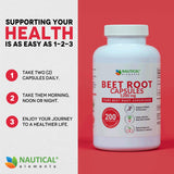 Nautical Elements Beet Root Powder Capsules 1200mg on a wooden table
