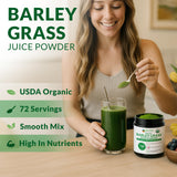 Nautical Elements Organic Barley Grass Juice Powder 180g jar side view