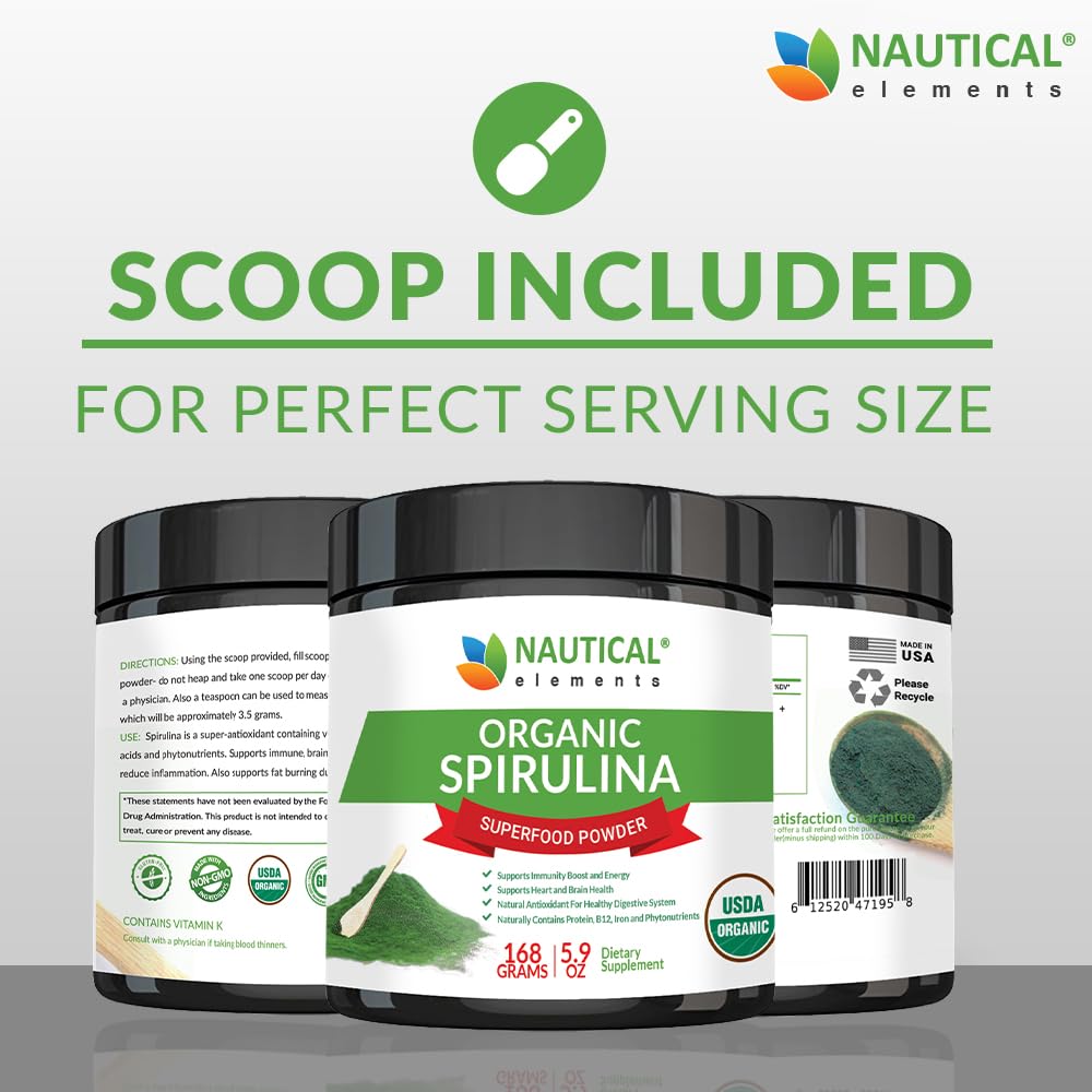 Nautical Elements Organic Spirulina Powder packaging