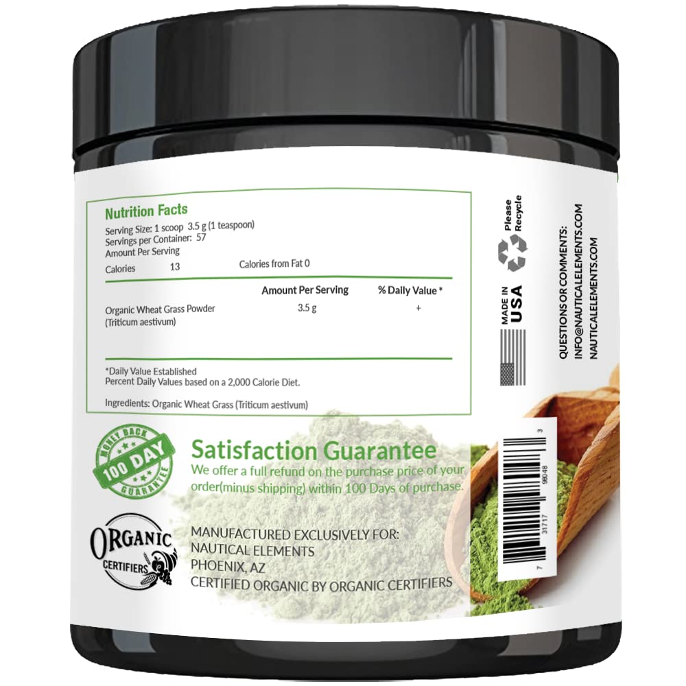 Nautical Elements Organic Wheatgrass Powder in a smoothie