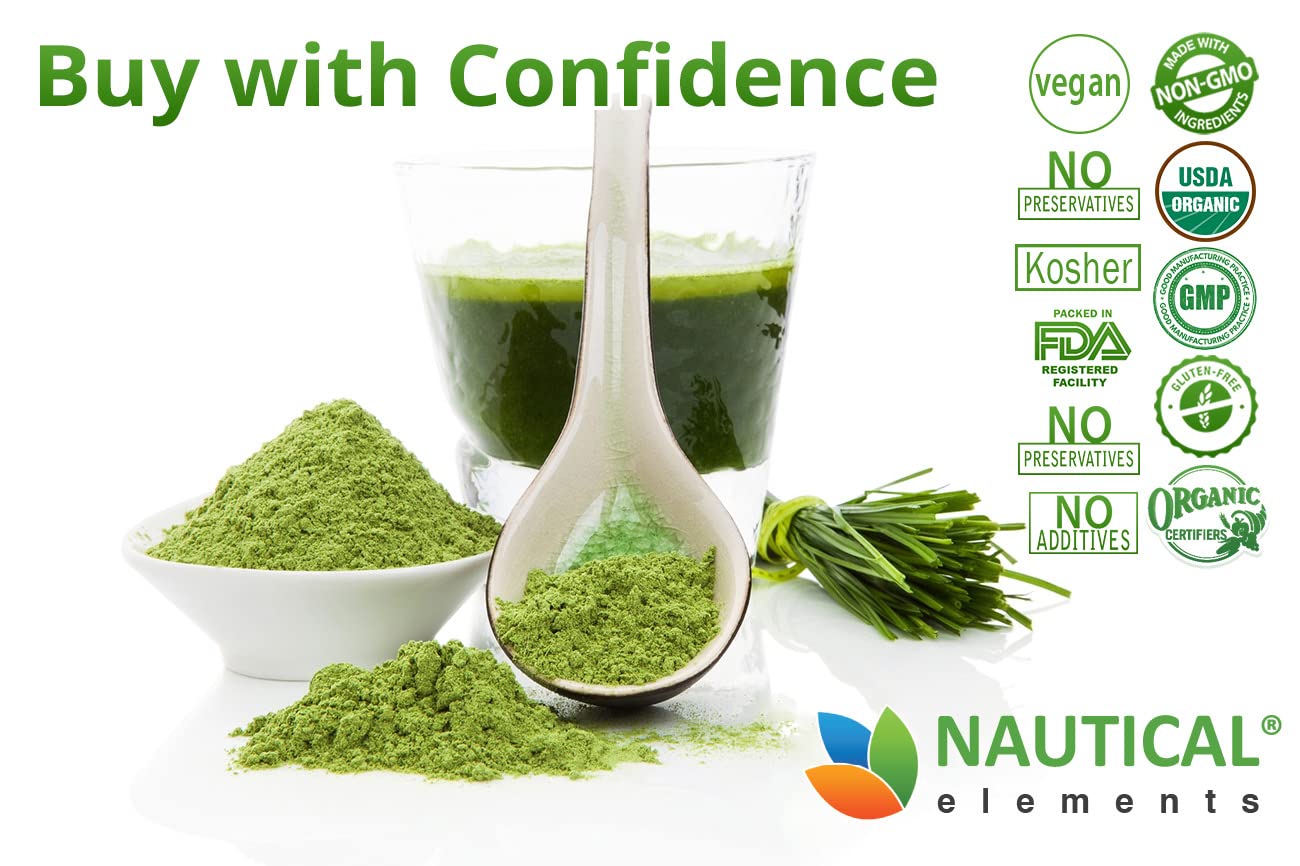 Nautical Elements Organic Wheatgrass Powder packaging side view