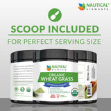 Nautical Elements Organic Wheatgrass Powder scoop with powder