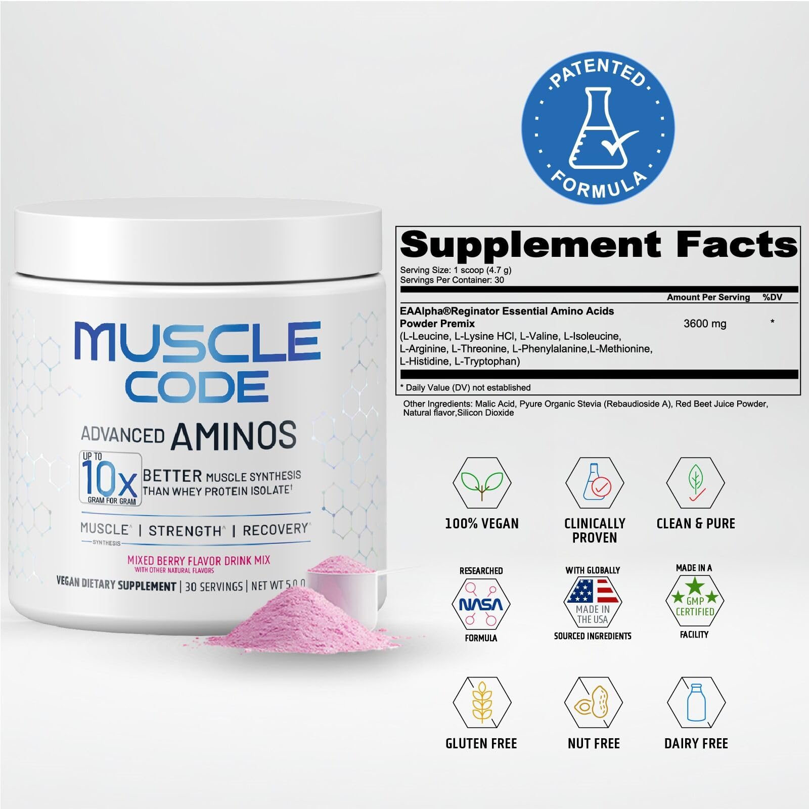 NAUTILUS Essential Amino Acids Powder 204g packaging
