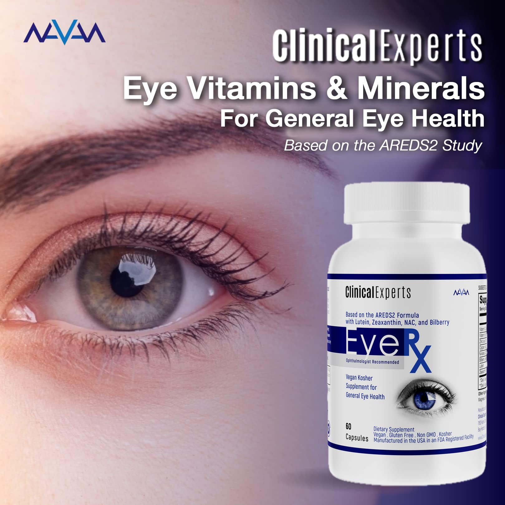 Navan EyeRx Antioxidant AREDS 2 Eye Vitamins side view