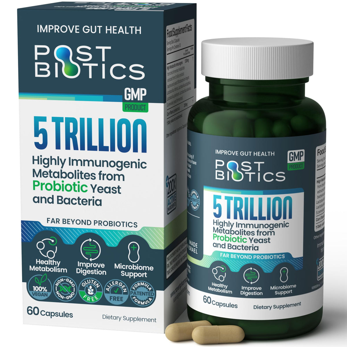 NAVEH PHARMA Postbiotic Supplement Capsules front view