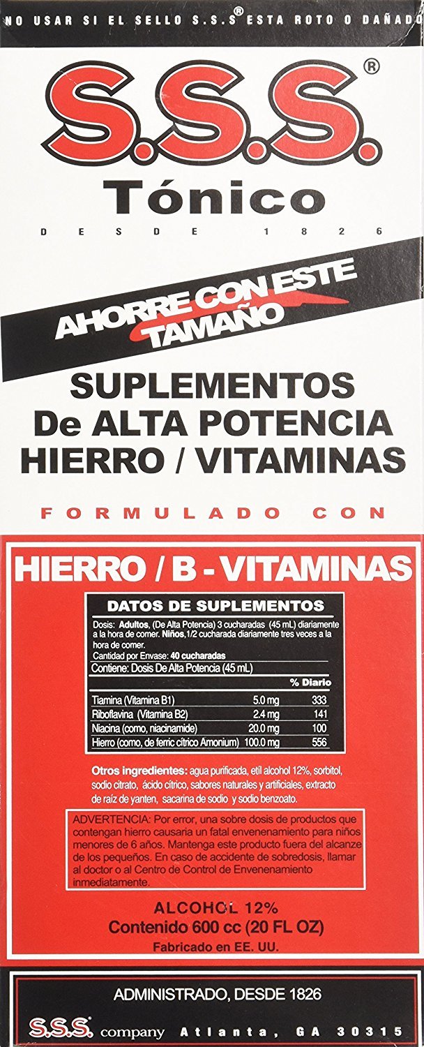 Naweti Iron Supplement ingredients list on packaging