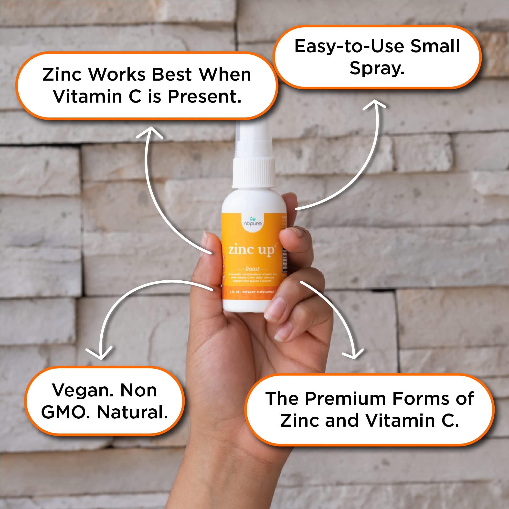 nbpure Zinc and Vitamin C Spray 1oz packaging