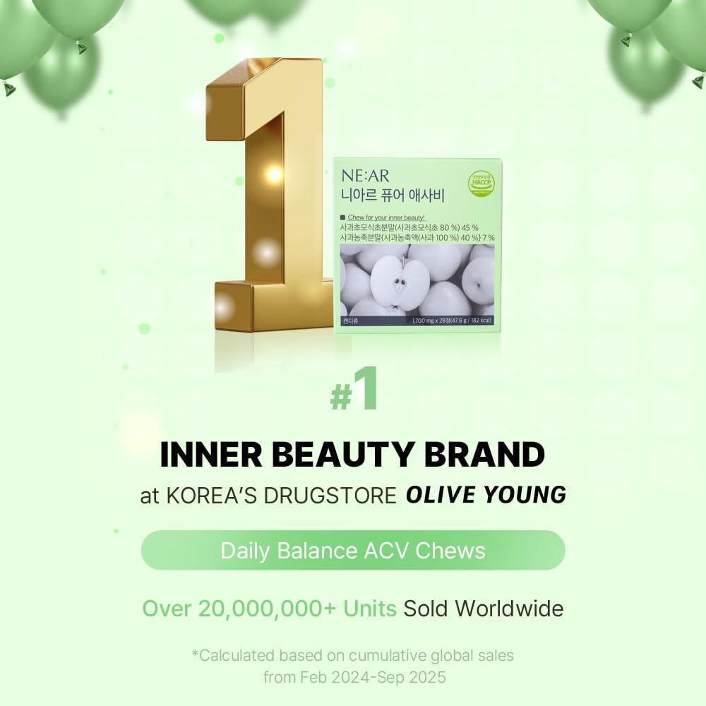 NE:AR Organic British ACV Chews individually wrapped chews
