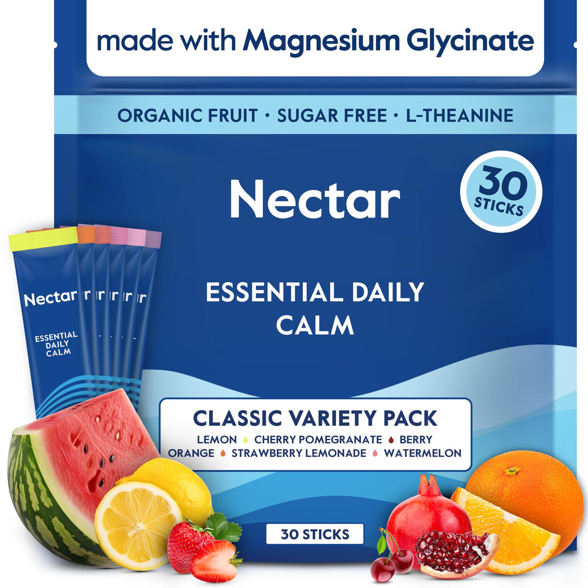 Nectar Calm Magnesium and Ashwagandha Drink Mix packaging front view