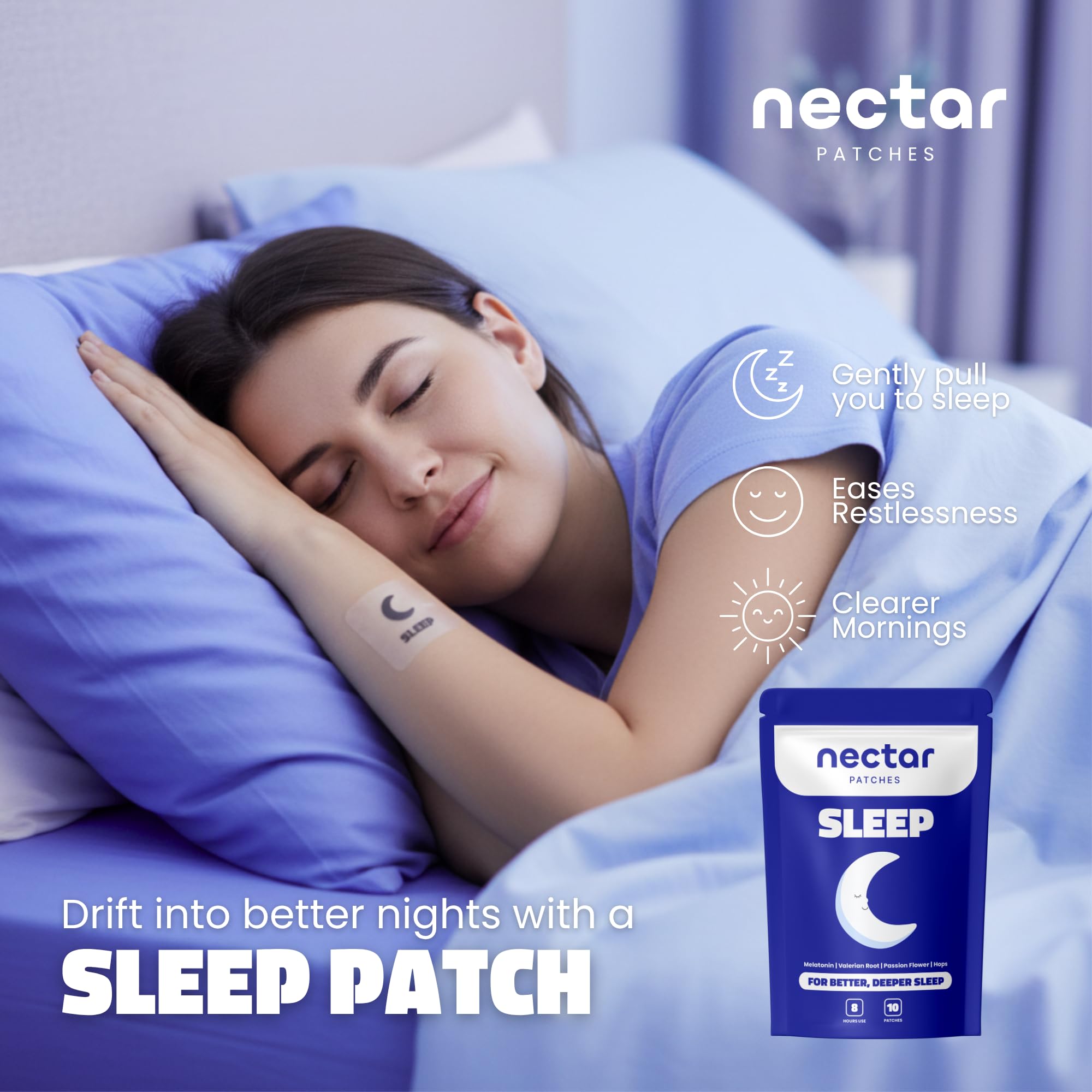 Nectar Patches Sleep Patches packaging with product details