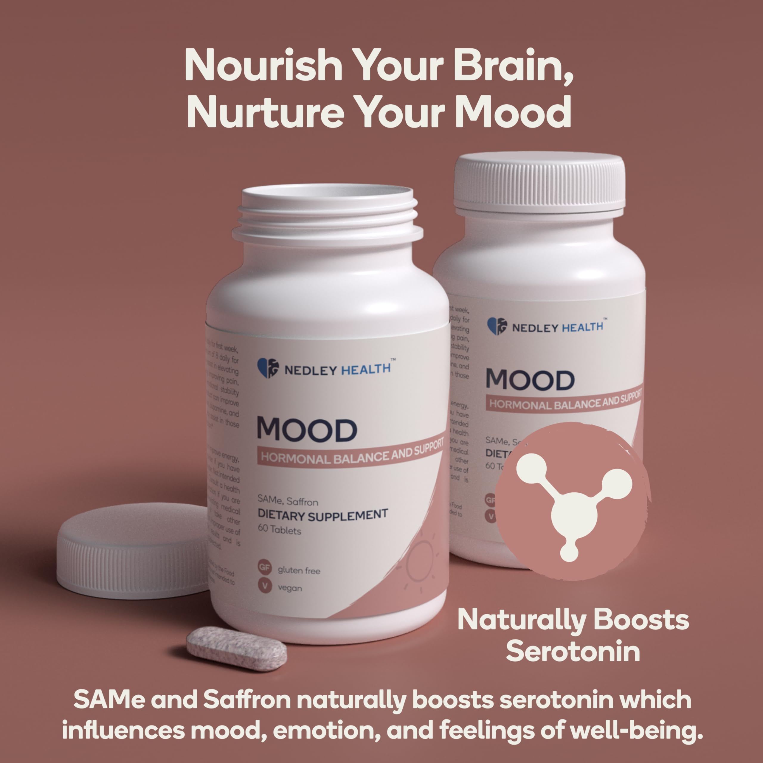 Nedley Health Mood Supplement capsules on a table