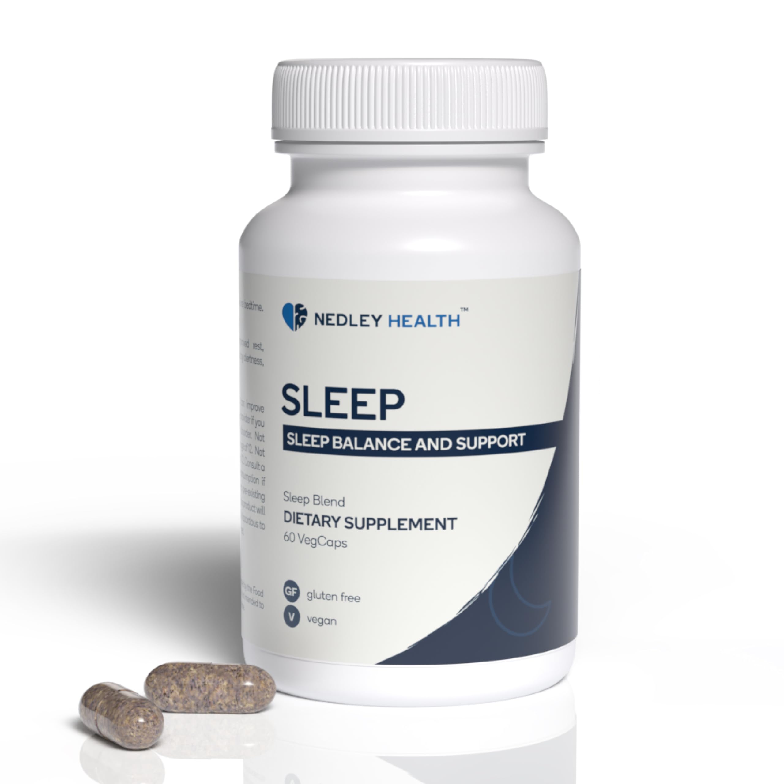 Nedley Health Sleep Natural Sleep Aid Supplement 60 Veggie Capsules front view