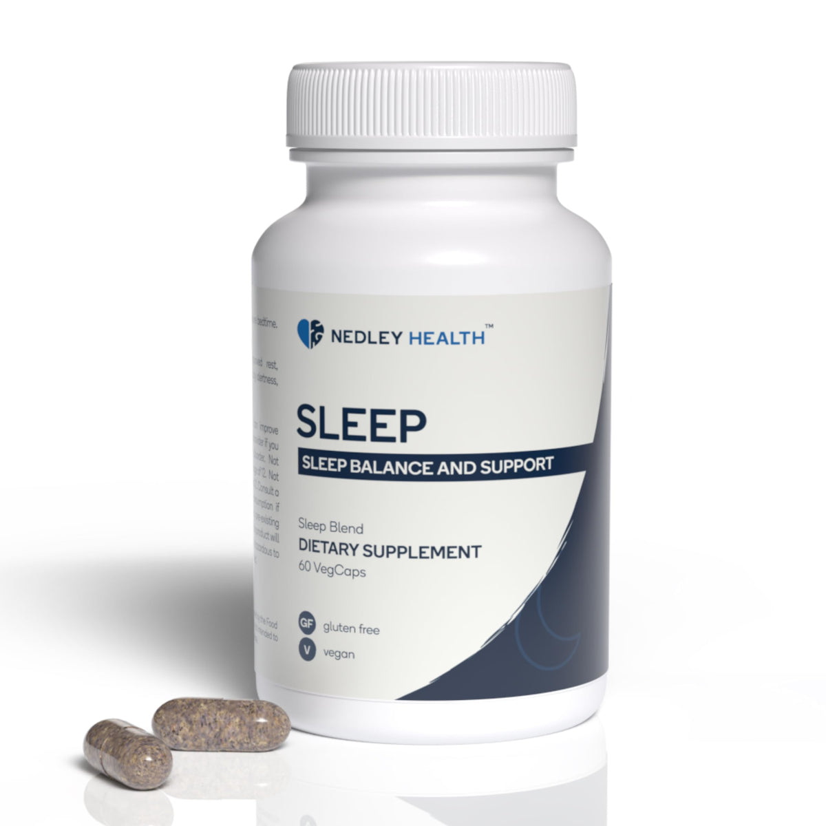Nedley Health Sleep Natural Sleep Aid Supplement 60 Veggie Capsules front view