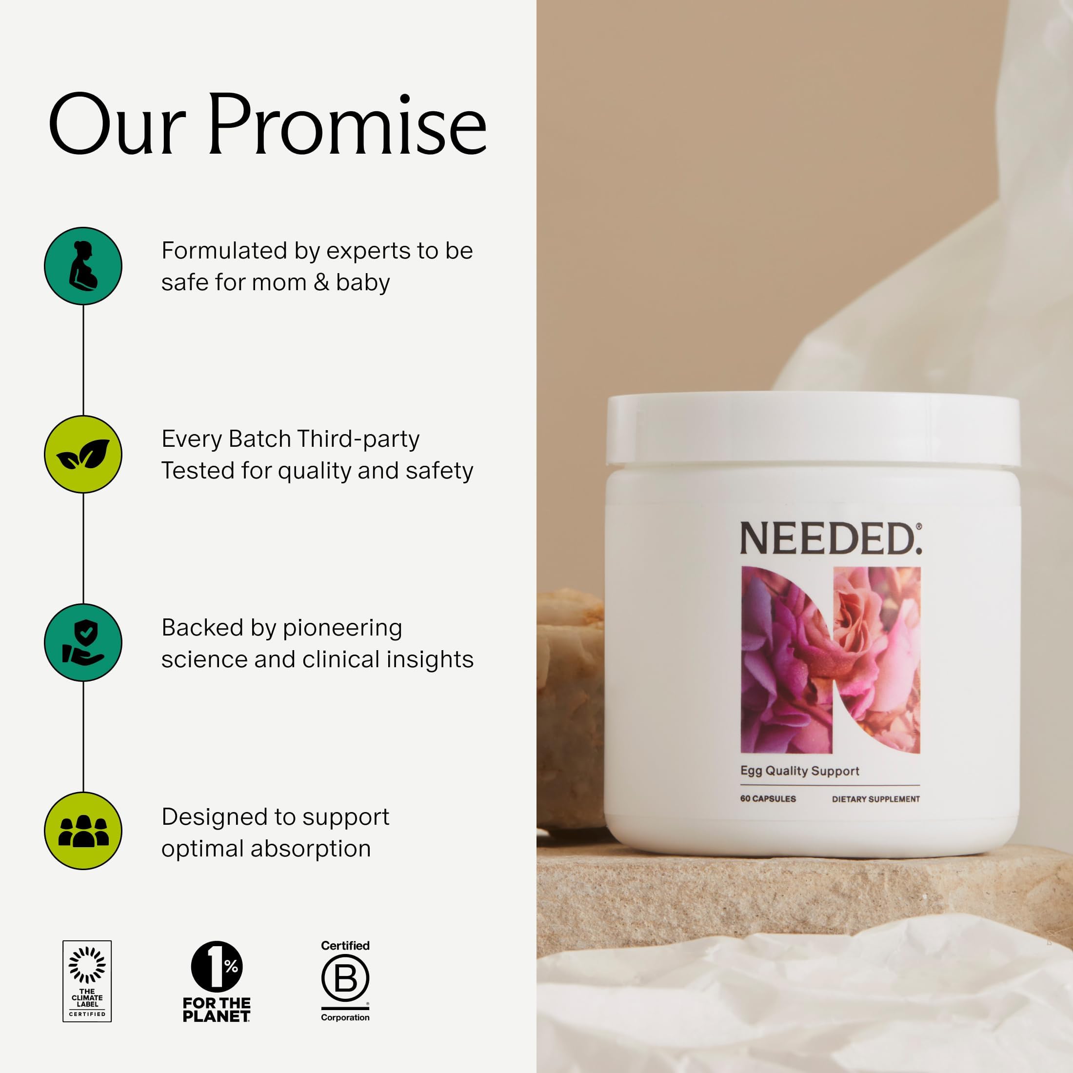 Needed. Egg Quality Support Acetyl L-Carnitine capsules with fresh ingredients
