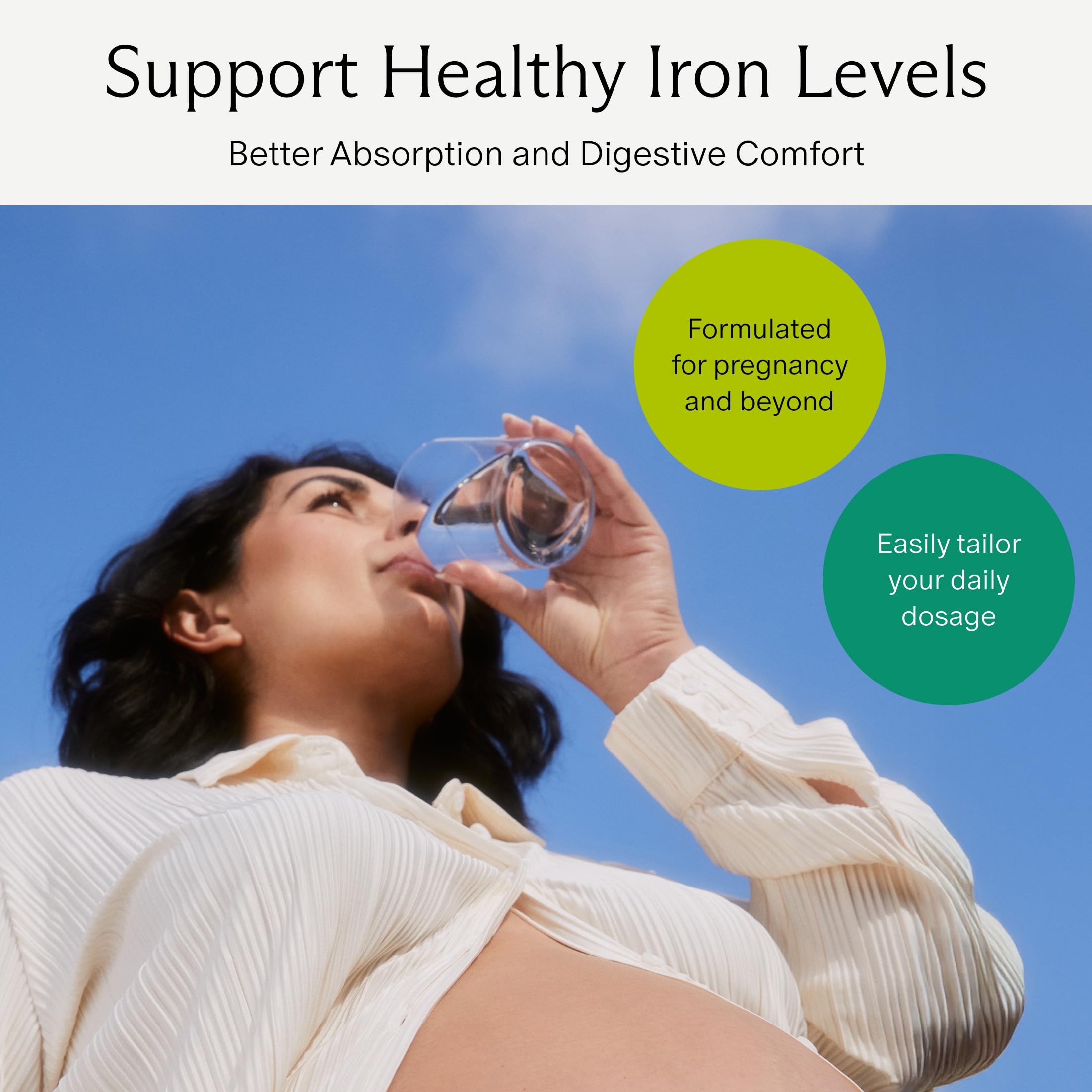 Needed. Prenatal Iron Supplement side view showing ingredient list