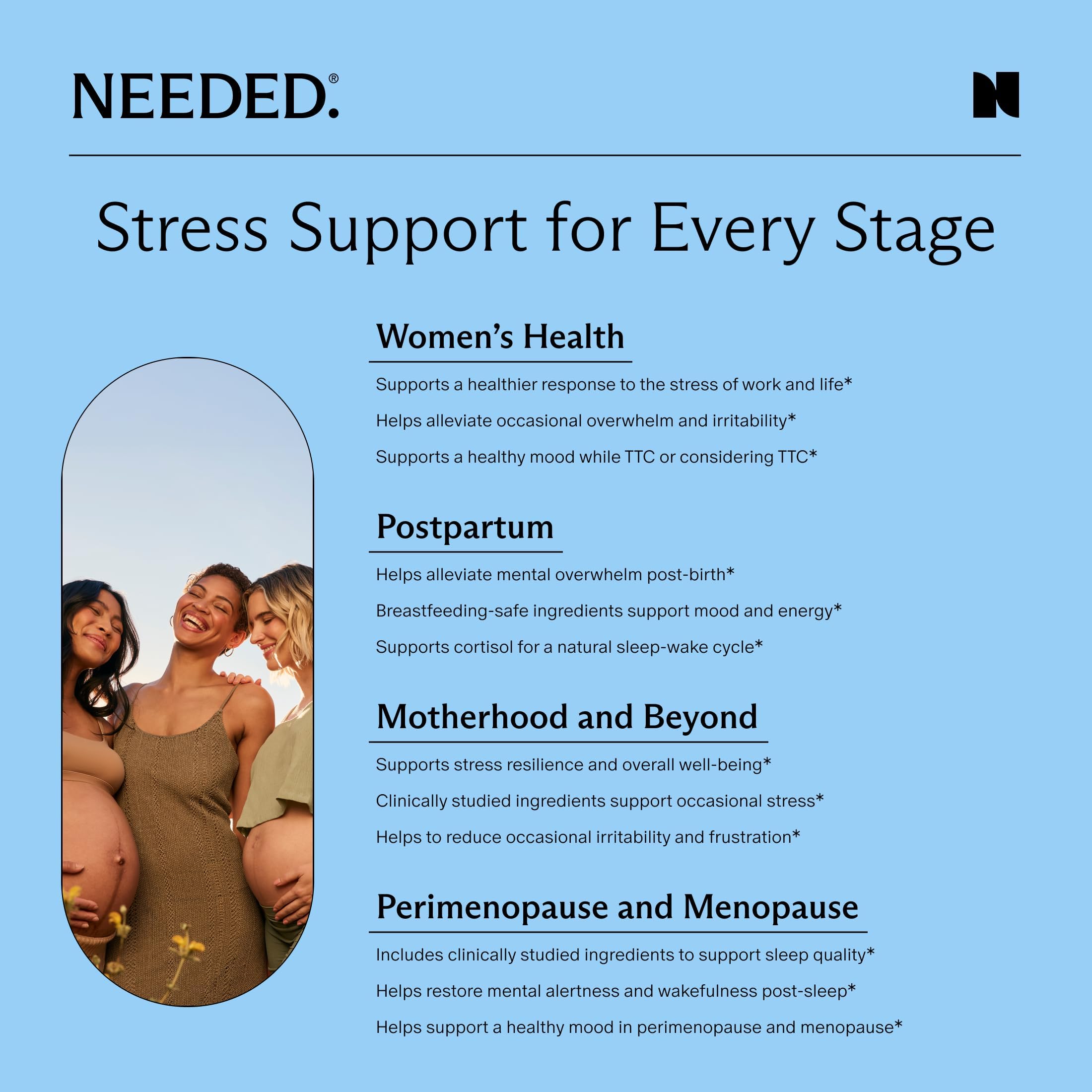 Needed. Women's Herbal Supplement capsules on a table