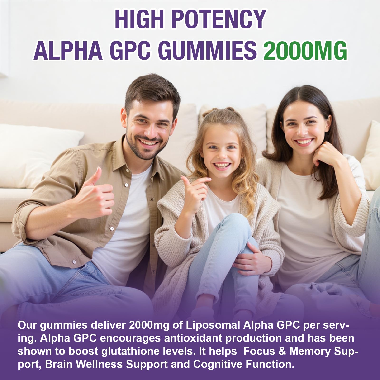 Nelishine Liposomal Alpha GPC Gummies in a bowl with a colourful background
