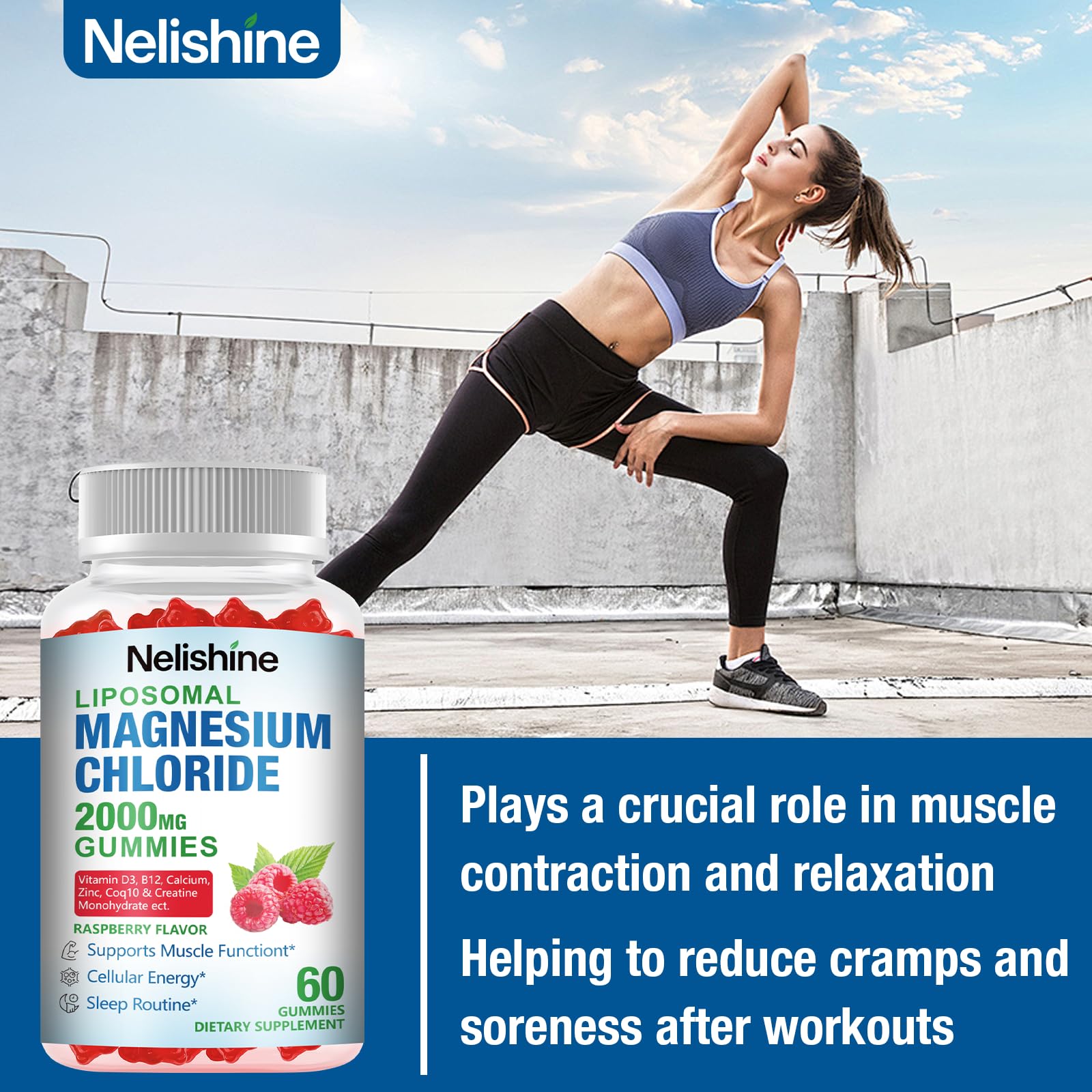 Nelishine Magnesium Gummies on a table