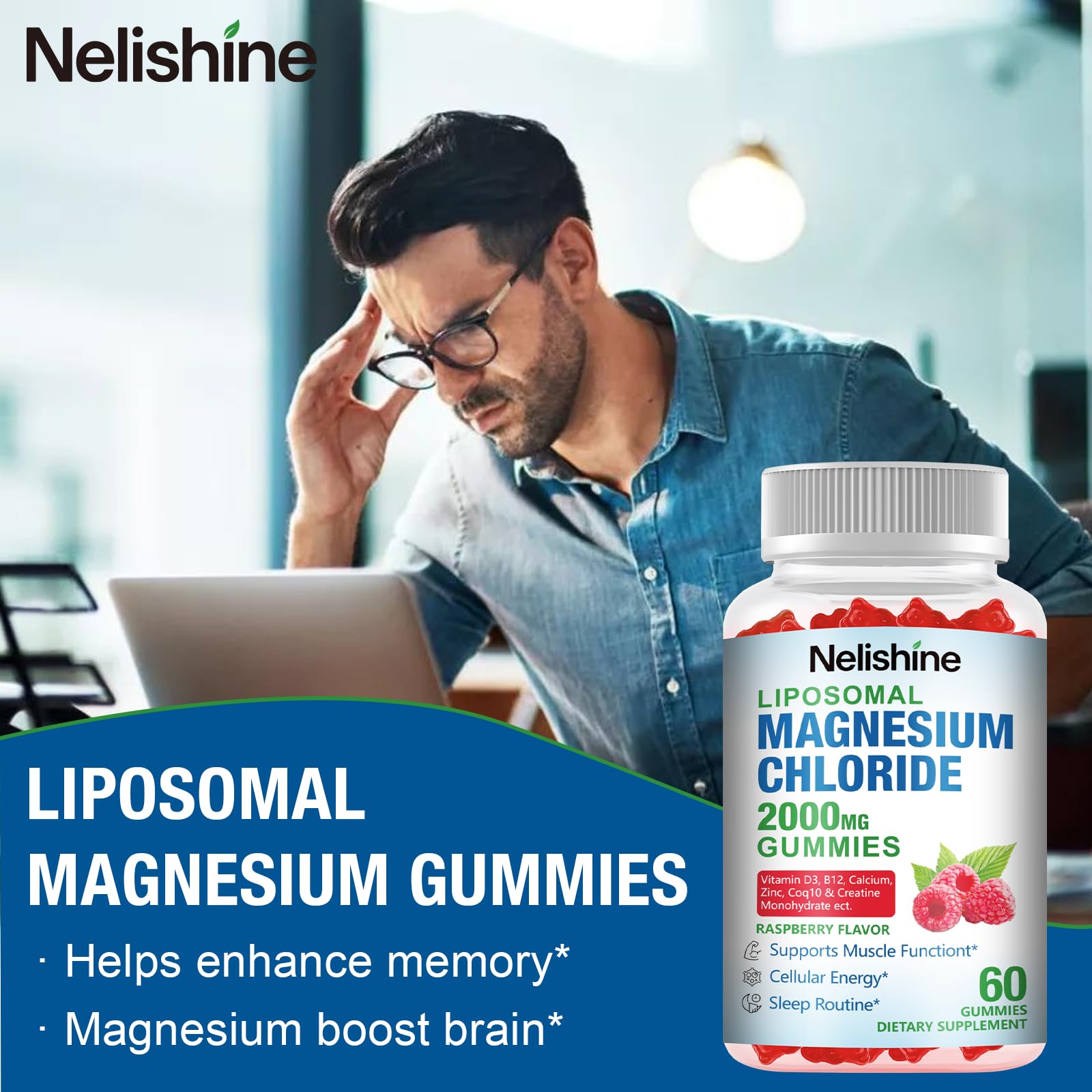 Nelishine Magnesium Gummies side view
