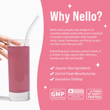 Nello Adaptogenic Drink Mix 150g in a glass of water
