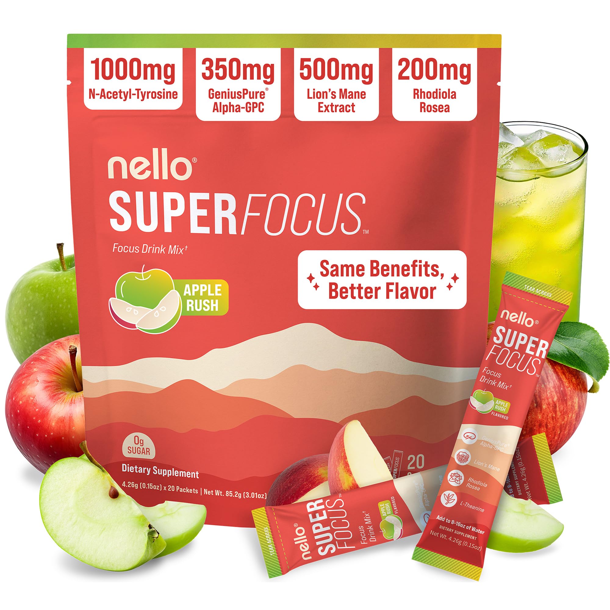 Nello Daily Mushroom Supplement front view with 60 capsules