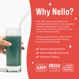 Nello Daily Mushroom Supplement with a glass of water