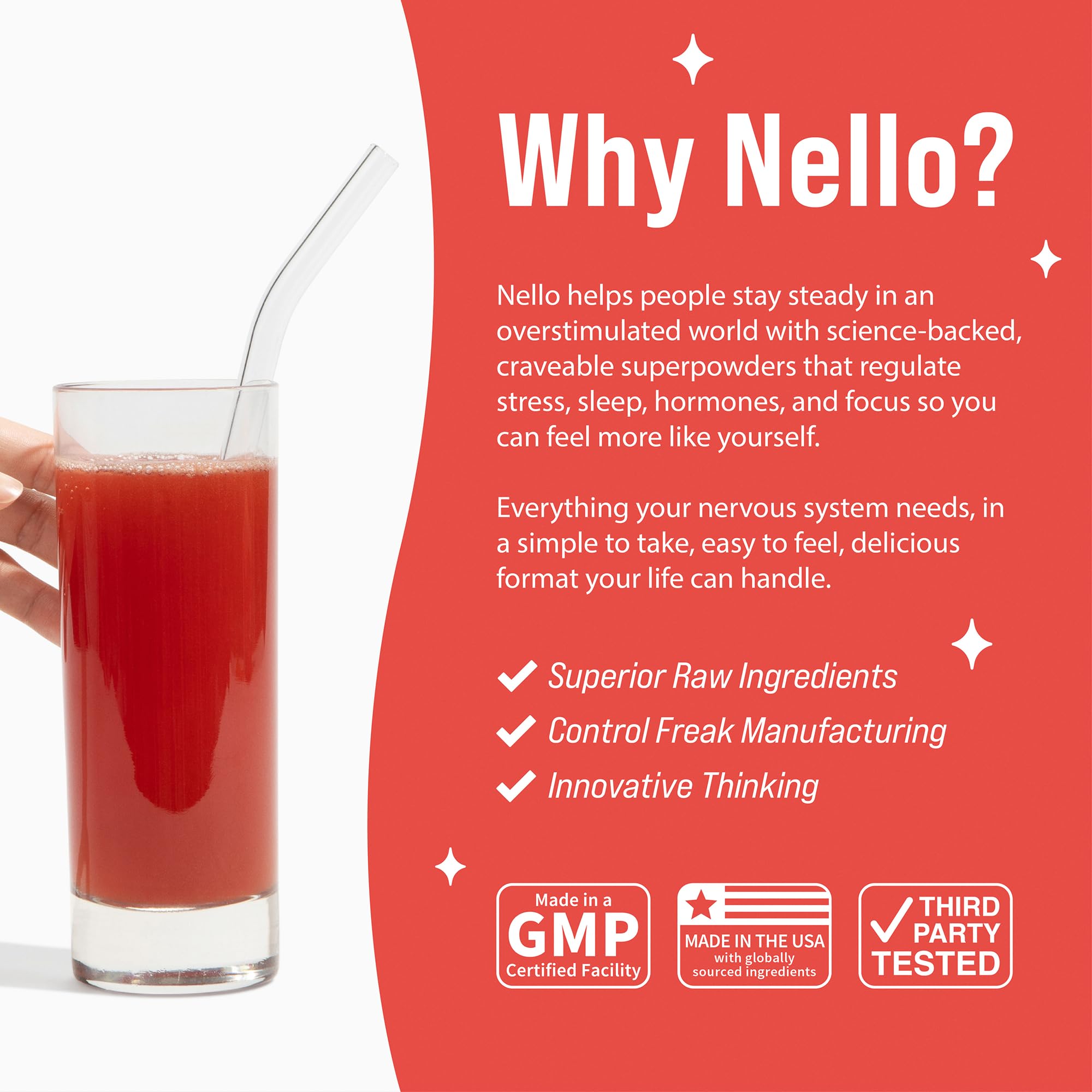 Nello Daily Supplement back view with dosage information